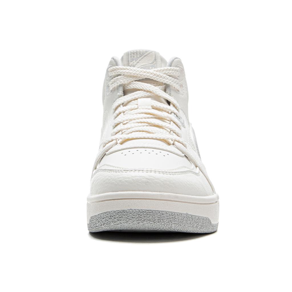 Li Ning Tianji HI Slip Resistant Cushioning Abrasion Resistant Mid top Skateboard Shoes Women's White Gray AGCV340-3