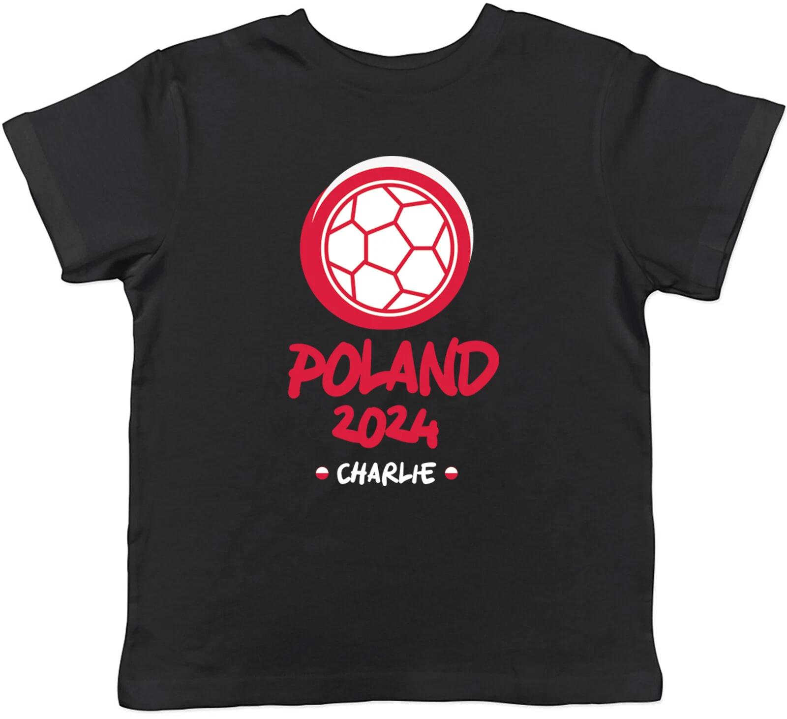 Personalised Poland 2024 Kids T-Shirt Football Soccer Supporter Fan Boys Girls 130