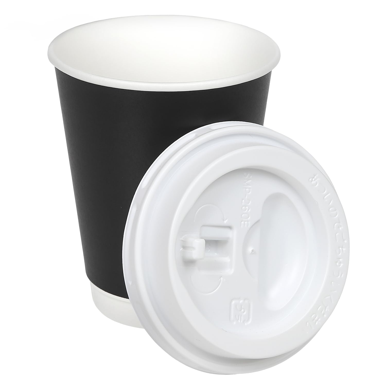 

Set of 50 Tokan Kogyo Insulated Paper Cups, 260ml, Made in Japan, Takeout, with Lids, SINC-260S (White, Lift-Up Lid)