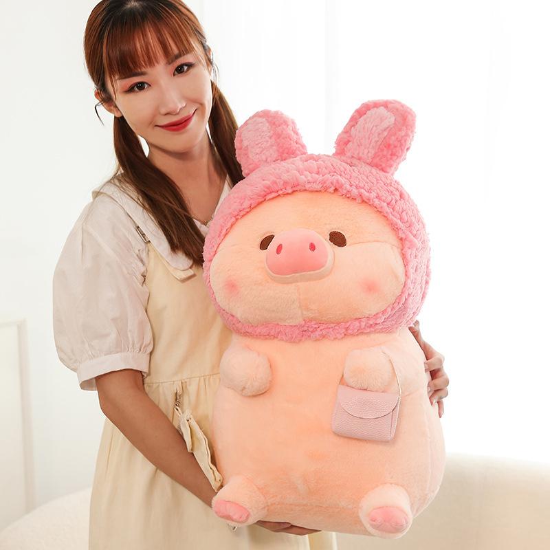 Cute Lulu Pig Doll Plush Toy Cute Pig Doll Rag Doll Big Pillow Birthday Gift for Women