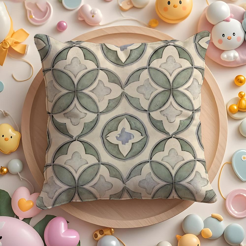 French Retro Print Pillow Case Soft Plush Fabric DoubleSided Printed Cushion Cover Warm Winter Sofa Pillow Case