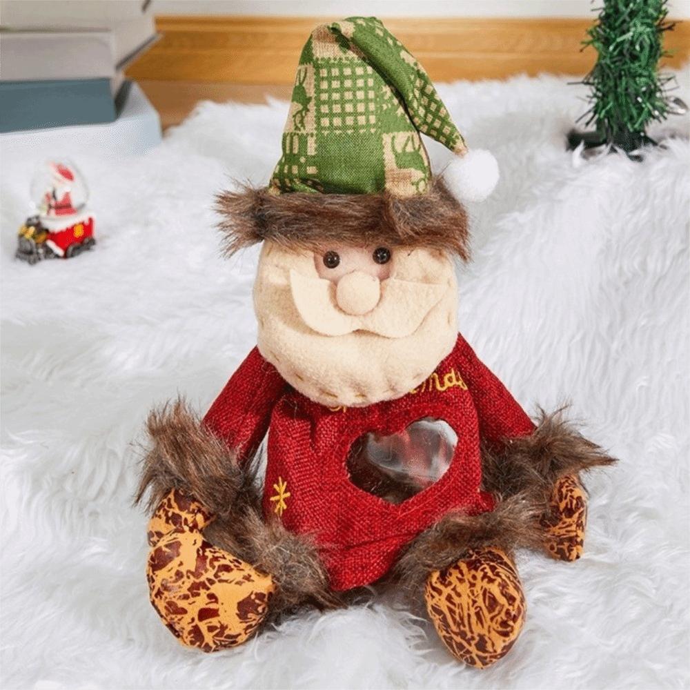 Zipper Santa Claus Bag Large Capacity Xmas Candy Bag Practical Holiday Packaging Bag Holiday Party