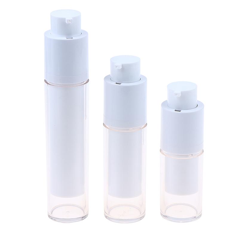 15/30/50Ml Vacuum Pump Bottles Frosted Clear Round Lotion Foundation Jar Rotating Lifting Lid Empty Travel Cosmetic Dispenser