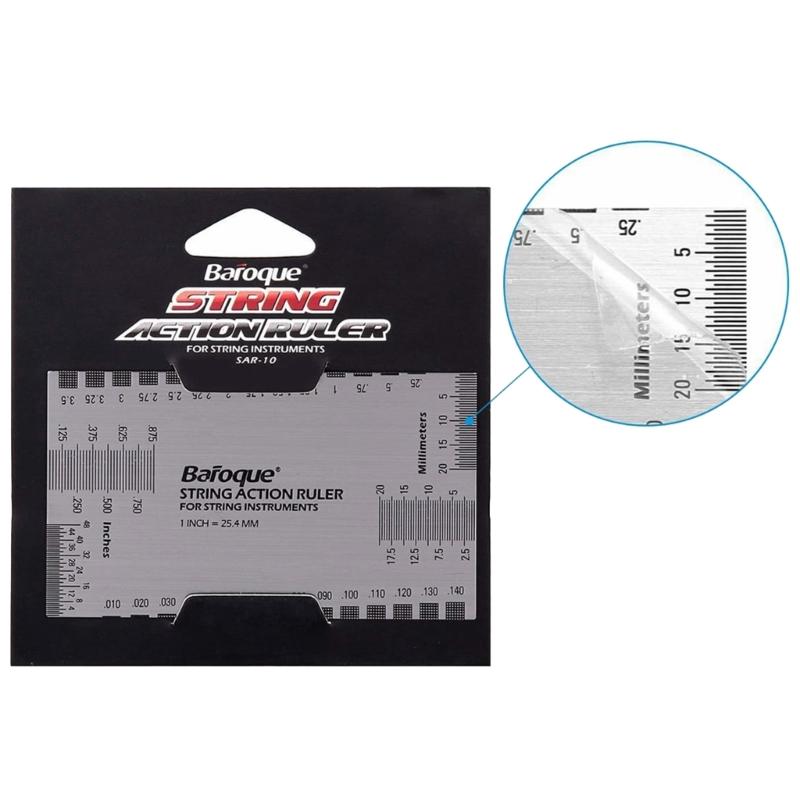 Guitar String Action Ruler Gauge Tool Stainless Steel Height Gauge Set Up Tool