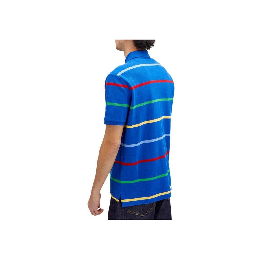 Polo Ralph Lauren Logo Embroidered Striped Straight Fit Short Sleeve Polo Shirt Men Tops Blue 710926410-001