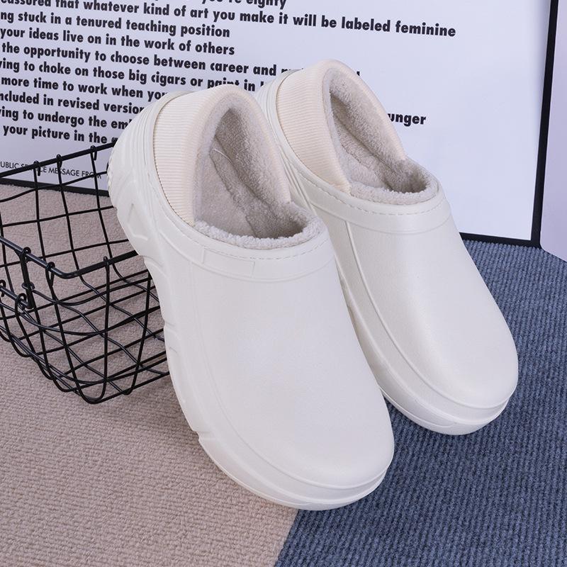 Men Cotton Slippers Winter Thickened Velvet Thick-Soled Heel Cotton Slippers Cold-Proof And Warm Casual Home Cotton Slippers