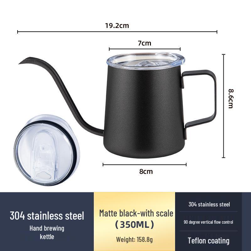 304 Stainless Steel Coffee Hand Brewer with Hanging Ear and Long Spout.
