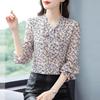 M-4XL Floral Chiffon Shirt for Women Spring Summer New Mom's Clothing Fashion Long Sleeve Bottoming Blouse