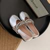 Ballet Single Shoes Women's New Versatile Small Fragrant Style Mary Jane Small Leather Shoes Invisible Height Increase Cm