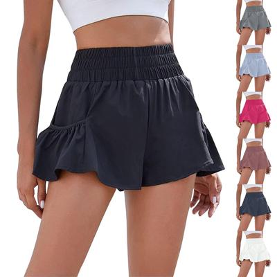 Dámské šortky s vysokým pasem Sportovní běžecké šortky Workout Gym Quick Dry Kalhoty Yoga Kalhoty Tenisové kalhoty Letní šortky