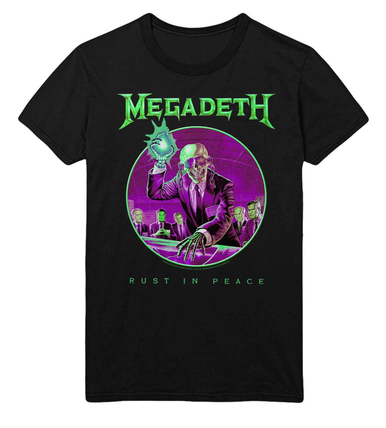 Stakes Megadeth Green Rust Jumbo Print T-Shirt T-Shirt Black New XL