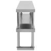 VidaXL Étagère de table de travail 2 niveaux 120x30x65 cm Inox