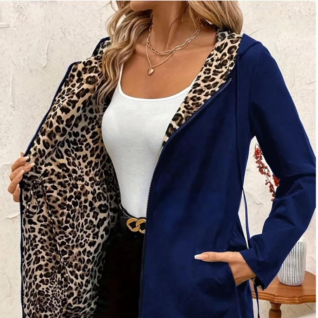 Women's Long Style Spring And Autumn New Korean Version Slimming Versatile Casual Fashion Hooded Trendy Jacket