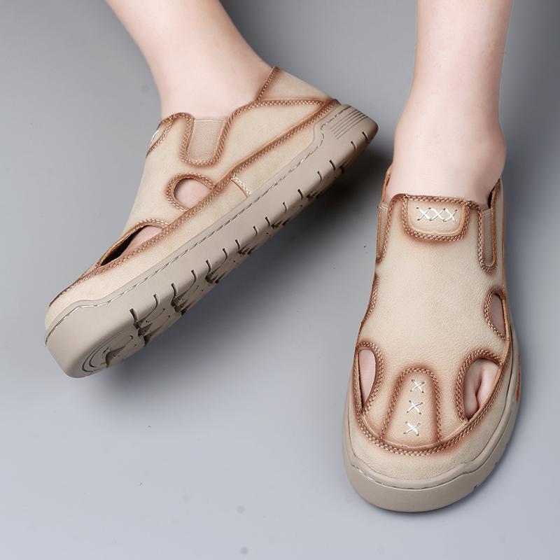 Heren Sandalen Zomer Comfortabel Man Casual Schoenen Mode Slippers Handgemaakt Ademend Lopen Rijden Voetbovenkleding
