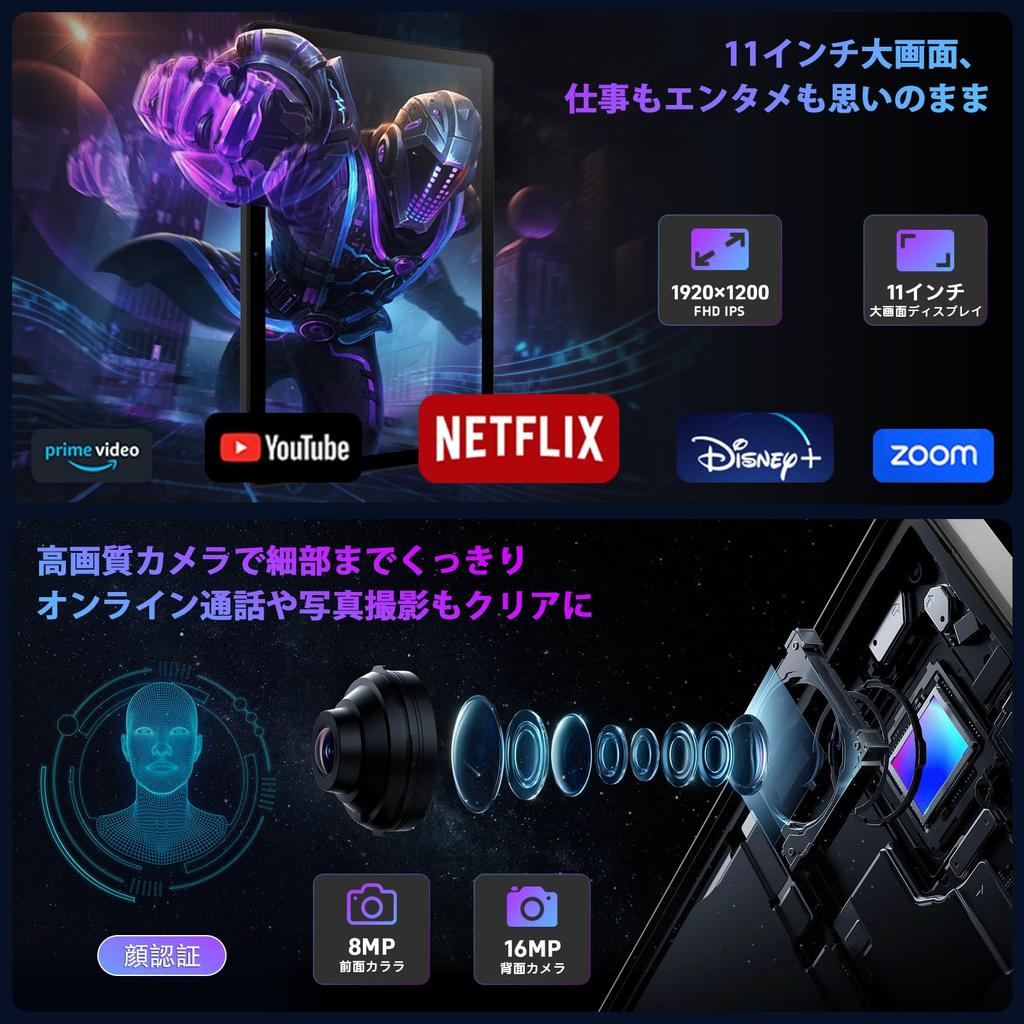 Neues Android 15 Tablet Großer Bildschirm mit Helio 24GB RAM 128GB Großes Incell 90Hz IPS 1920x1200 Ideal für Gaming und Video Leicht und Gesicht Kopfhörer