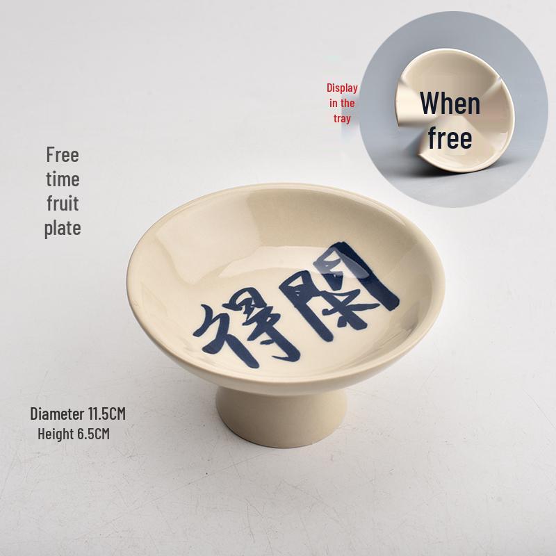 Blue & White Porcelain Fruit Bowl: Ceramic Snack, Pastry, & Dried Fruit Plate for Living Room.
