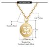Religious Small Yoga Charm Pendant Gold Silver Color Stainless Steel Indian Hindoo Hindu Buddhist OM Necklace for Women Jewelry