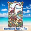 Dinosaur Theme Beach Towel Personalized Custom Name & Text Soft Quick Dry Beach Towel for Swimming Travel