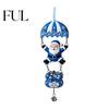 Skydiving Christmas Ornaments Santa Claus/Gingerbread Man Ornament, 2D Flat Wooden Pendant with Winter Holiday Decorations Hanging String and Bell for