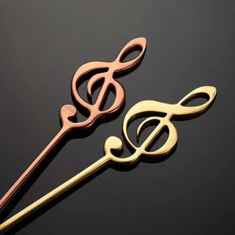 Stainless Steel Musical Note Spoon Creative Coffee Spoon Ice Cream Teaspoon Stirring Dessert Spoon Home Accessories