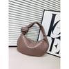 Handwoven Horn-Shaped Crossbody Bag Women Soft PU Woven Shoulder Small Daily Use Tote In 16 Colors