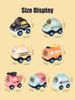 Pull-back Cartoon Car Toy for Kids 1-3 Years Transparent Inertia Sliding Puzzle Gift for Boys Girls