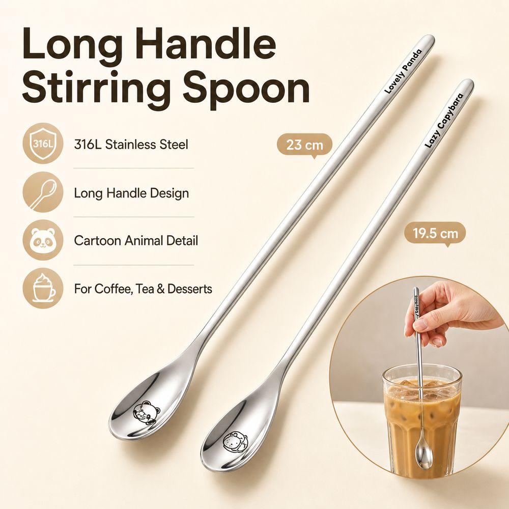 Long Handle Long Handle Spoon 316 Stainless Steel Mixing Spoon Stirring Spoon Coffee Stirring