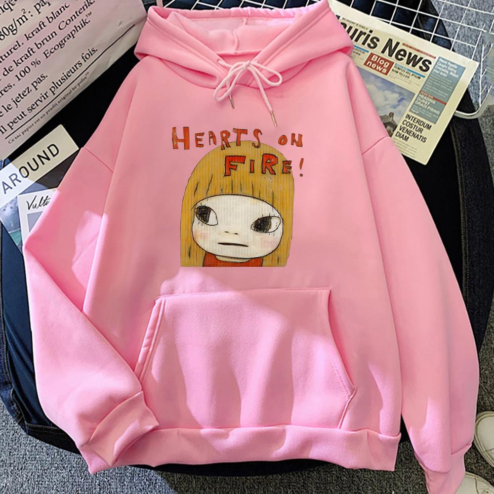 Comic Yoshitomo Nara Cartoon Hoodies Girls Kawaii Printing Sweatshirts Women Autumn Long Sleeve Pullovers Oversized