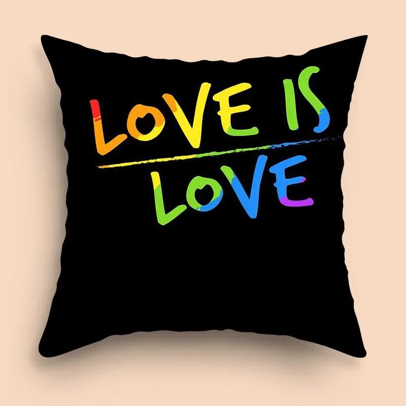 Valentine's Day Rainbow Love Pillowcase Home Decor  Sofa Cushion Cover or  Party Gift
