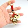 Brass Horseback Fly Car Keychain Pendant Horseback Win Fortune Zodiac Horse Creative Pendant