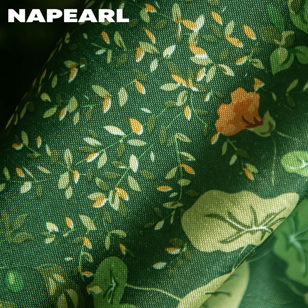 1PC NAPEARL American Countryside Printed Oven Skirt, Lotus Leaf Lace Edge Decorative Oven Door Curtain for Kitchen Home Decor