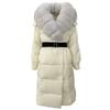 OFTBUY Winter Jacket Women Long Natural Real Raccoon Fox Fur Collar White Duck Down Coat Belt Thick Warm Casual Outerwear