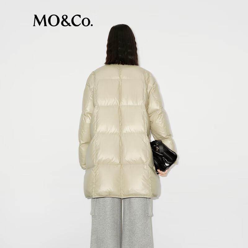 MO&Co. Women's 90% Goose Down Lapel Jacket with Warming Lining