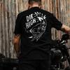 Funn Skull Drinking Beer Graphic Tshirt Men Dark Punk Skull Top Street Rock Hip-Hop Shirt Unisex XS-4XL Tee Roupas Masculinas