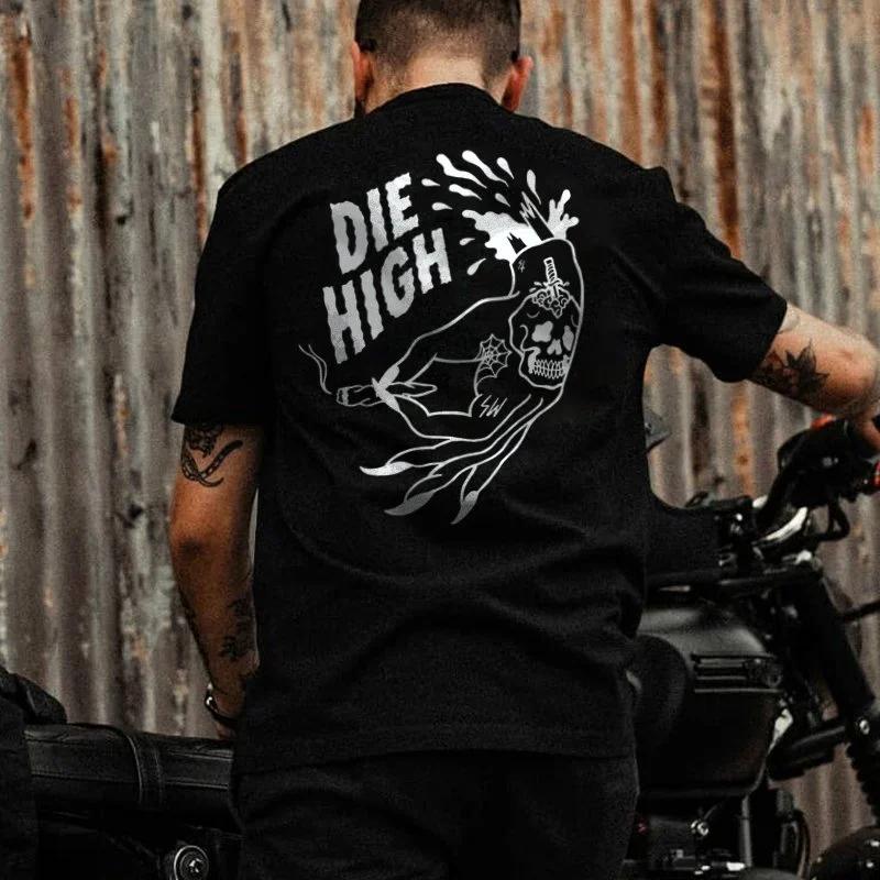 Funn Skull Drinking Beer Graphic Tshirt Men Dark Punk Skull Top Street Rock Hip-Hop Shirt Unisex XS-4XL Tee Roupas Masculinas