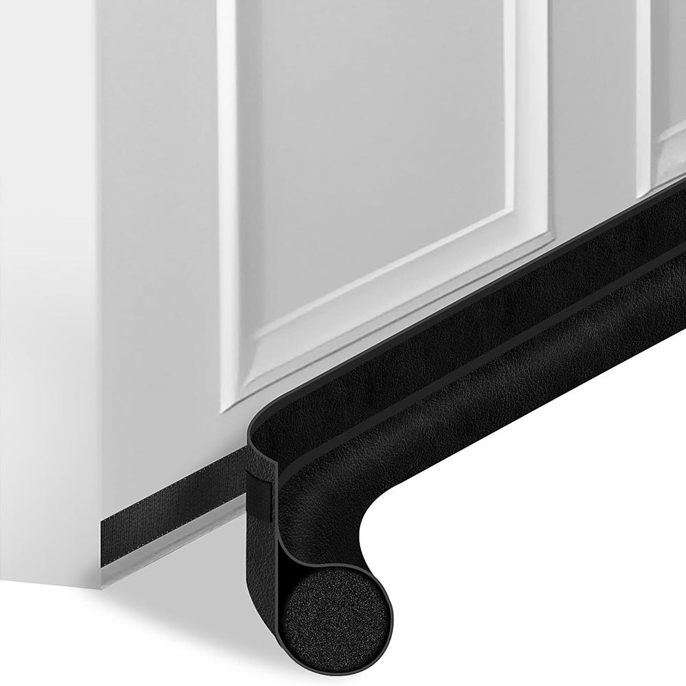 

1PC Black Door Bottom Seal Strip Soundproof Insulation Wind Under Door Draft Stopper Blocker Weather Strip for Interior Exterior