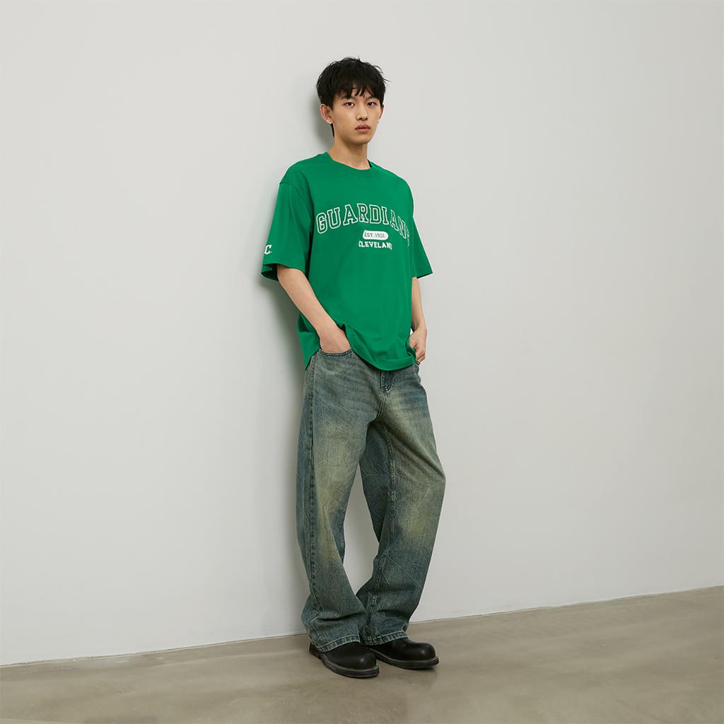 New MLB College Style Series T Shirts Unisex Green 3ATSV0243-45GNP