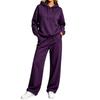 Women's 2 Piece Lined Hoodie and Wide Leg Pants Set Casual Tracksuit for Fall Winter