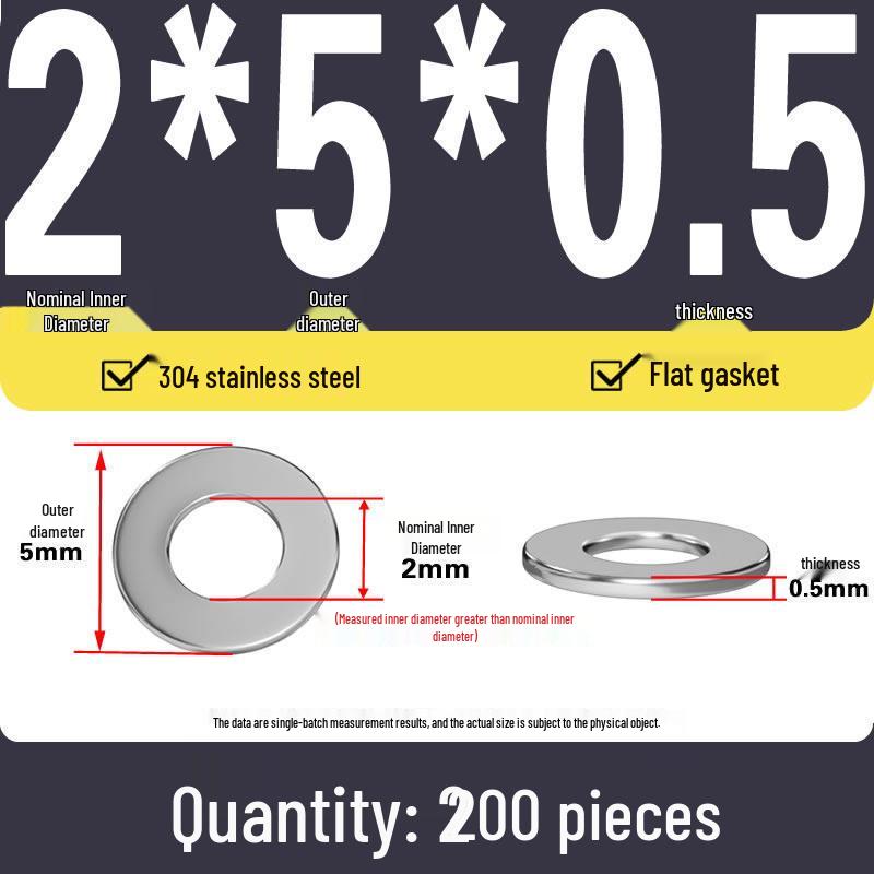 Plochá podložka z nerezové oceli 304 pro nastavení vůle hřídele (0,1/0,2/0,3 mm)