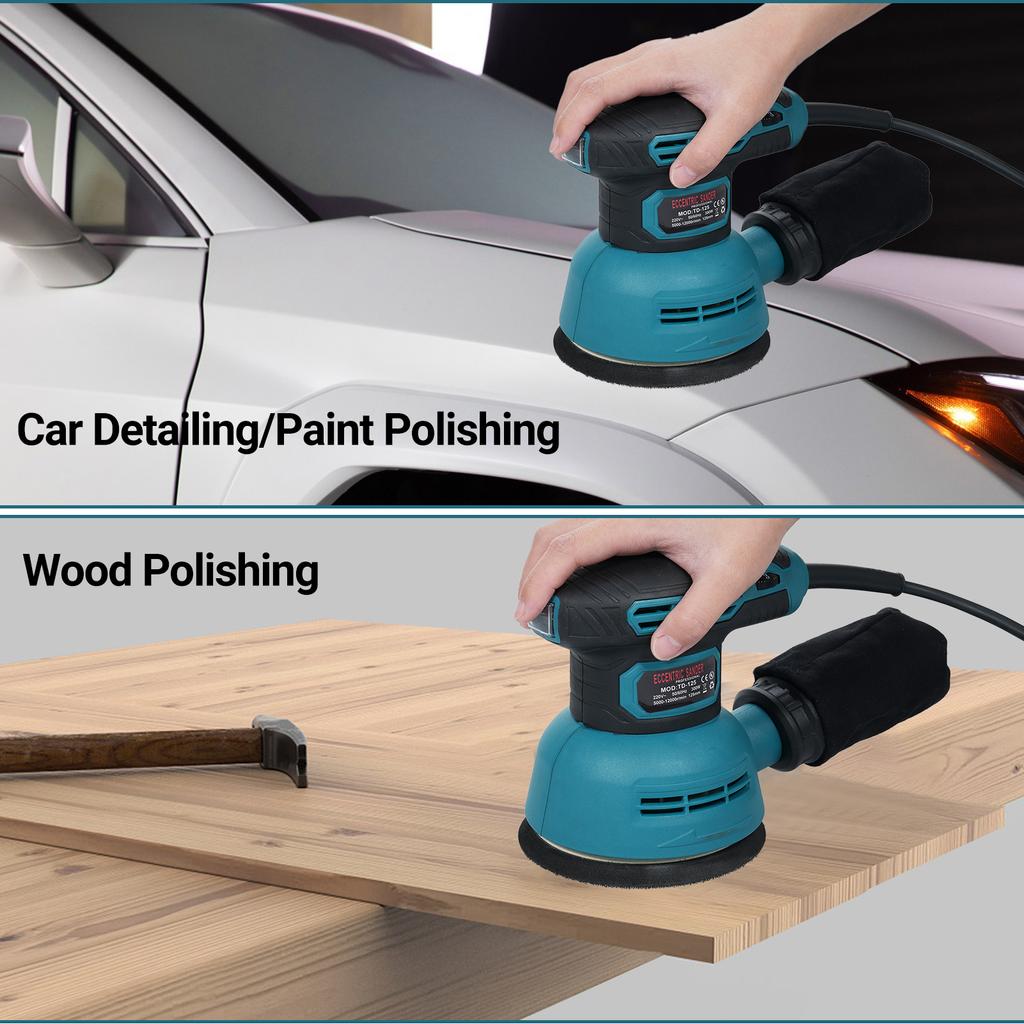 5-calowa szlifierka mimośrodowa z 15 papierami ściernymi 12000 obr./min 6 zmienna prędkość szlifierki wysoka