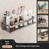 Wall Mount Bathroom Shelf With Suction Cups And Space Aluminum For Vanity Storage