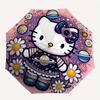 Hello Kitty, Space Theme Automatic opening and closing folding umbrella with 8-rib frame and compact travel design, perfect for all occasion