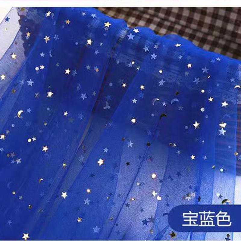 Glitter Tulle Mesh Fabric Gold Sequins Sheer Star Gauze Party Dress Material Nail Pography Background Bridal Wedding Shoulder