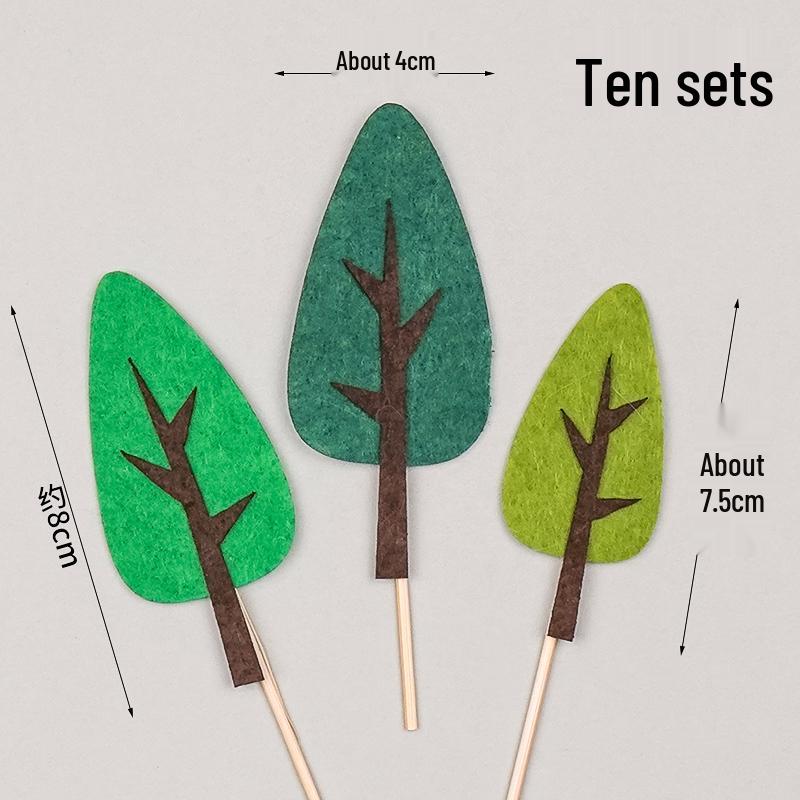 Popular Felt Forest Animal Tree Birthday Cake Topper - Small Tree Fruit Decoration