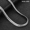 3mm/4.5mm/6mm Embossed Stainless Steel Sturdy Retro Link Cuban Chain Long Necklace for Men Women Silver/Gold Jewelry