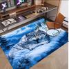 Wolf Theme Soft Crystal Velvet Rug Custom Name & Text Print Non Slip Floor Rug for Bedroom Living Room