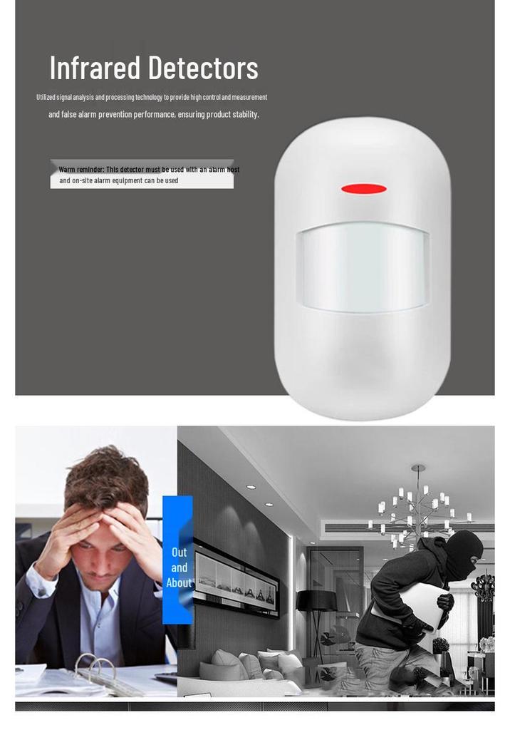 Wireless Infrared Motion Sensor Alarm for Doors and Windows