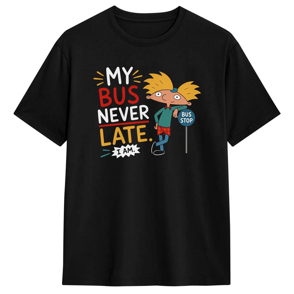 Hey Arnold Cartoon Tshirts For Men Vintage Pure Cotton Tees Crew Neck Short Sleeve T Shirt Plus Size Clothing