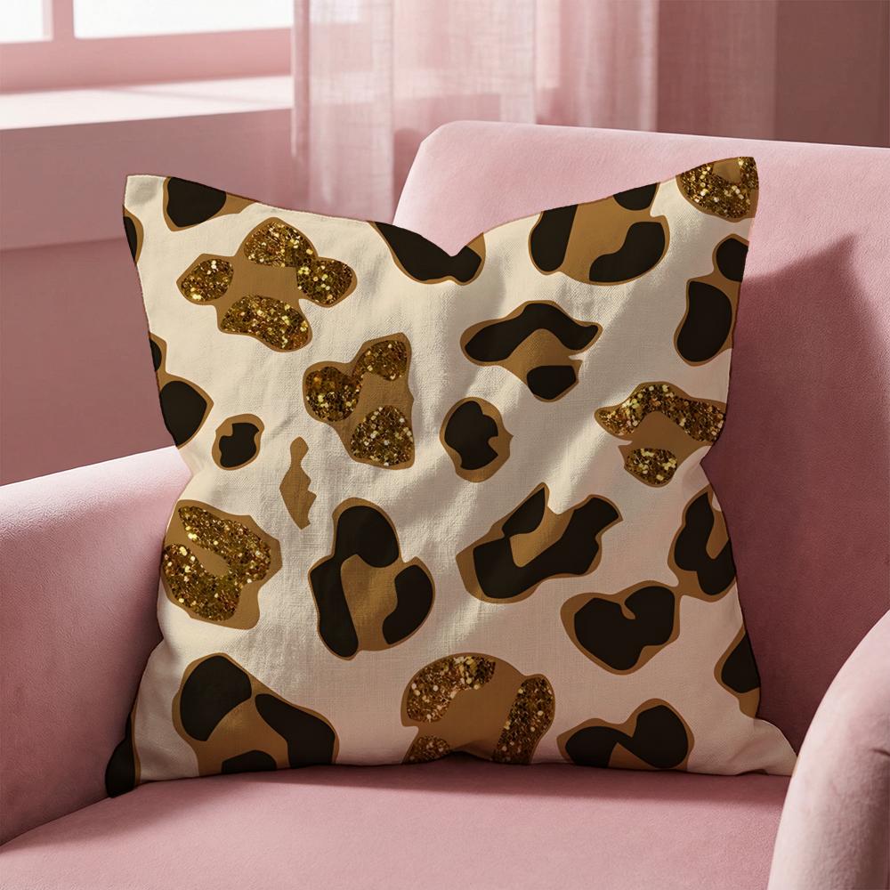 Leopard Texture Cushion Cover MultiScene Pillow Cover for Home  Car  Reversible Soft  Durable for Daily Use