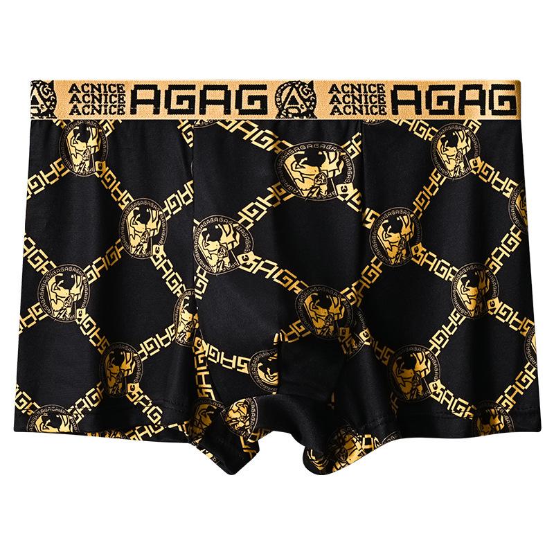 Men's Luxury Black & Gold Boxer Shorts - Loose Fit, Plus Size, Trendy for Teens & Adults